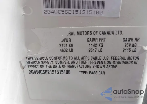 2005 Buick Lacrosse Cx из США, поврежденный, VIN 2G4WC562151315100